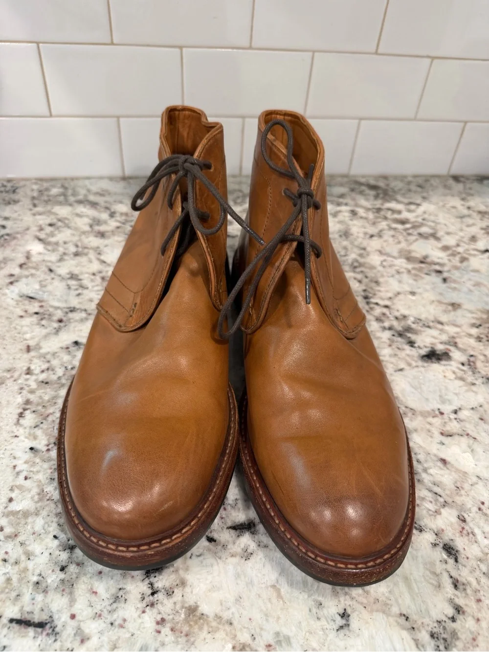 Frye Cognac Leather Chukka Boots